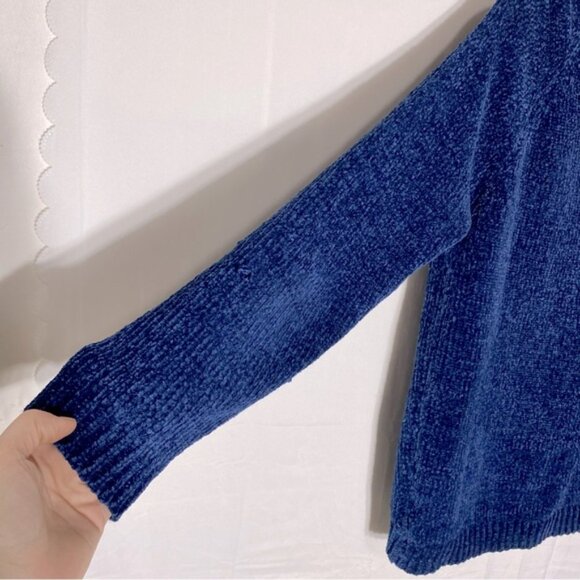 5/$25 Buffalo David Bitton Blue Chenille Cowl Neck Sweater S - Picture 11 of 15